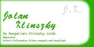 jolan klinszky business card