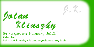 jolan klinszky business card